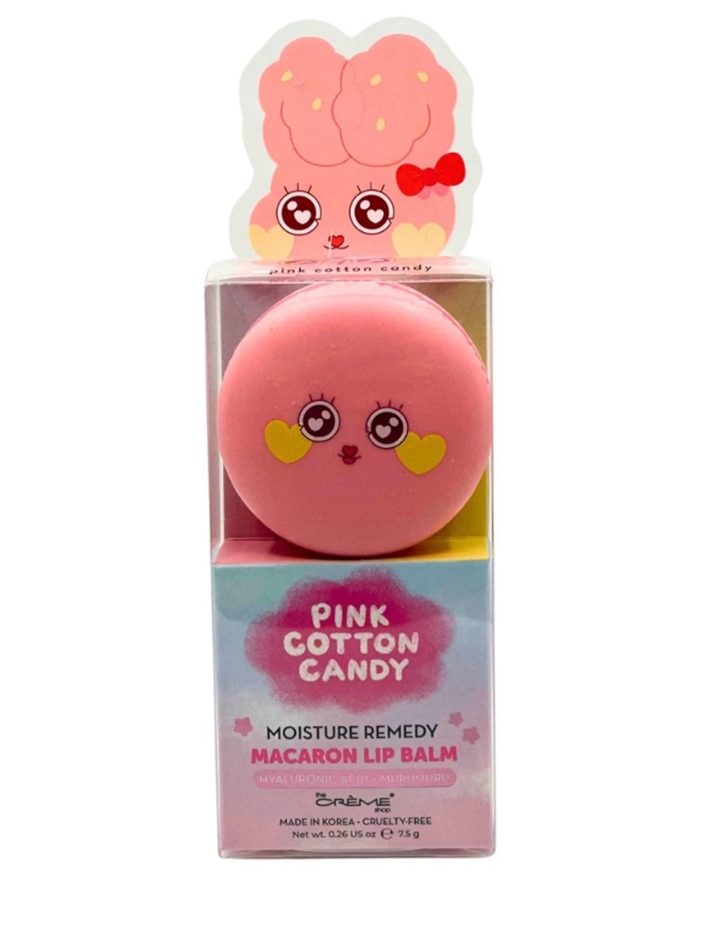 The Crème Shop x Bubbly Mates Macaron Lip Balm -Pink Cotton Candy
